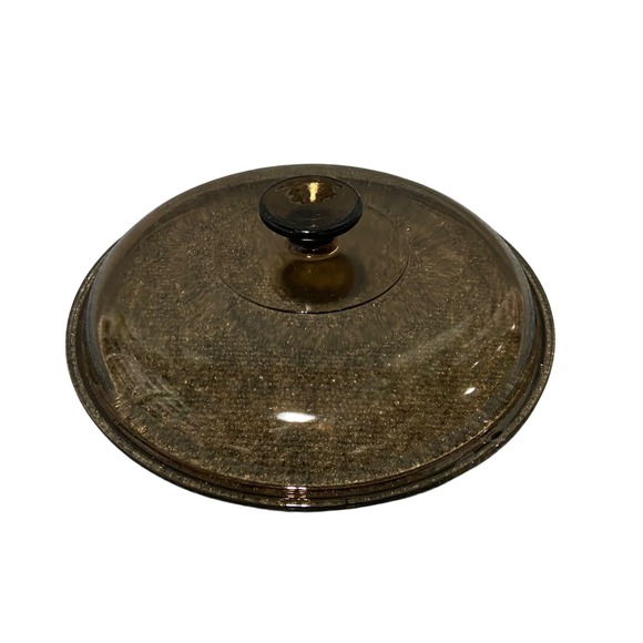 Visions Corning Amber Glass Lid Replacement 10.5 Inch Round V-10-C USA Vintage